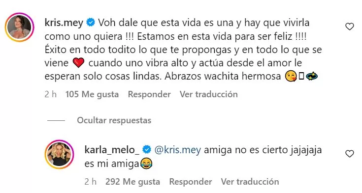 Aclaración Supuesta Polola Karla Melo