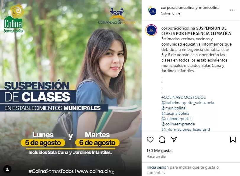 Suspensión De Clases Colina