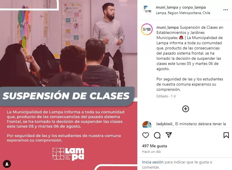 Suspensión De Clases Lampa