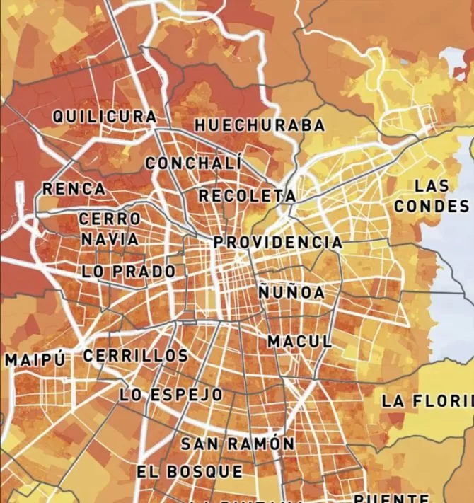 Mapa Calor En La Región Metropolitana